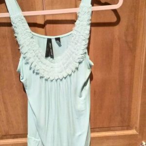 Mint green summer top sleeveless with detail